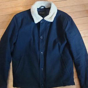Banana Republic Factory Navy Moleskin Sherpa Jacket